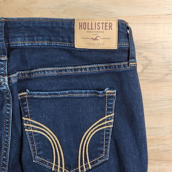 🐞Hollister Dark Blue Long Length Skinny Jeans Size 7/29 Long - Picture 11 of 12